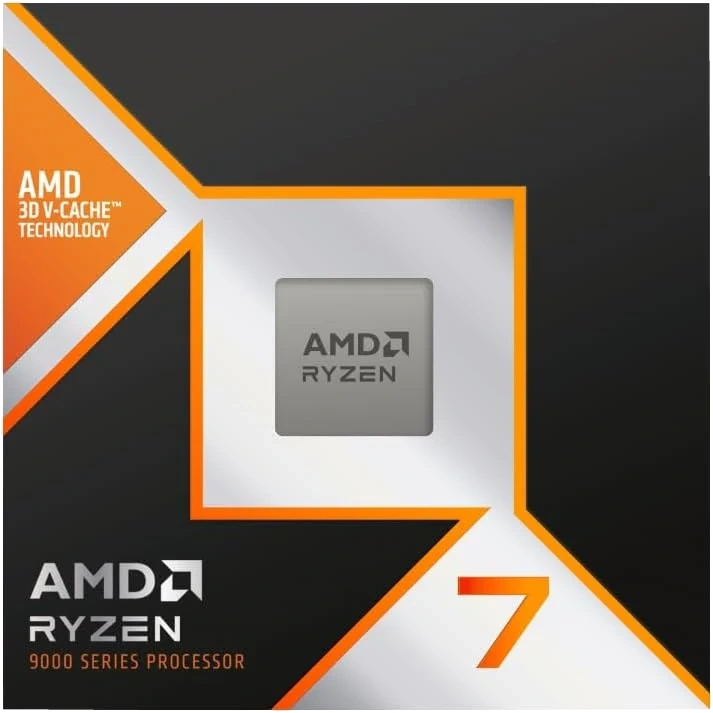 AMD Ryzen 7 9850X3D retail box, front view